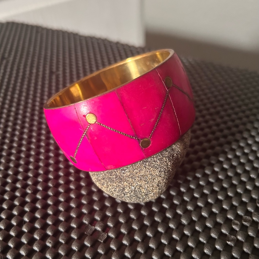 Hot Pink Ethnic Style Bangle